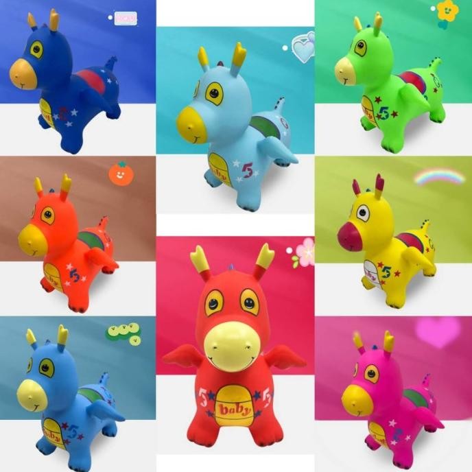 Viral Mainan Jumping Animal Music+Led Big Animal Kuda Jumping Unicorn Deal