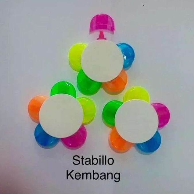

Terlaris ! Stabilo spidol highlighter stiker / sablon promosi 5 warna model bunga