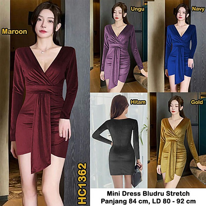 PROMO SPECIAL 1362 Mini Dress Pendek Wanita Dewasa Imlek Natal Tahun Baru - Gaun Sexy Baju LC