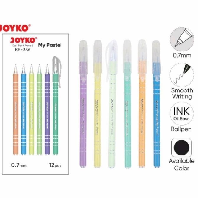 

New Arrival ! Pulpen Joyko My Pastel BP 336 0.7mm (1 lusin)