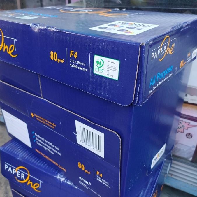 

Kertas HVS PAPER ONE F4 80 GSM 1box isi 5 rim harga promo terbatas