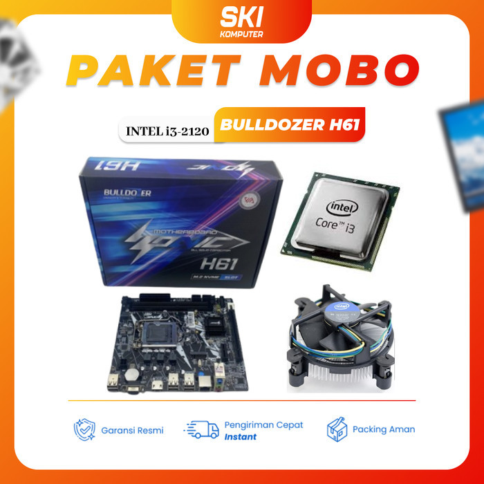 NEW PAKET MOTHERBOARD H61 + PROCESSOR Core i3-2120/2130 4GB DDR3