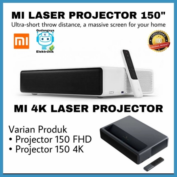Xiaomi Laser Projector 4K / Fhd -Mi 4K Laser Projector 150" Full Hd Termurah 100 % Original