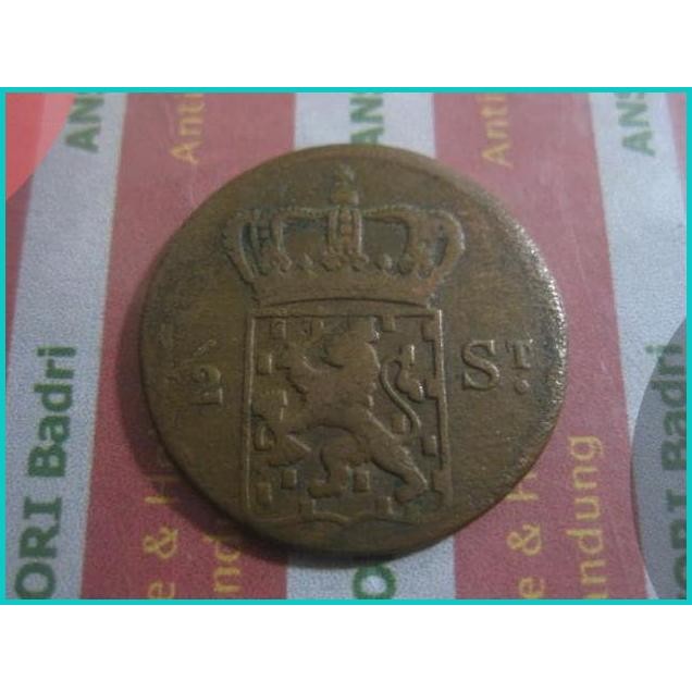 Koin Nederl Indie 1821s 1/2 Stuiver Iklan H017 11OKTZ4 last stok