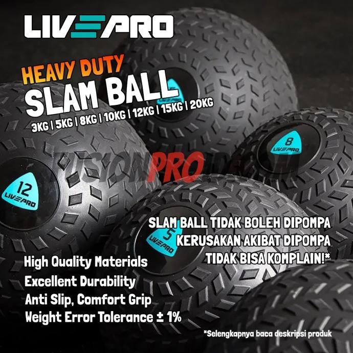 Slam Ball 5kg Bola Gym Medicine Ball Fitness Heavy Duty Livepro