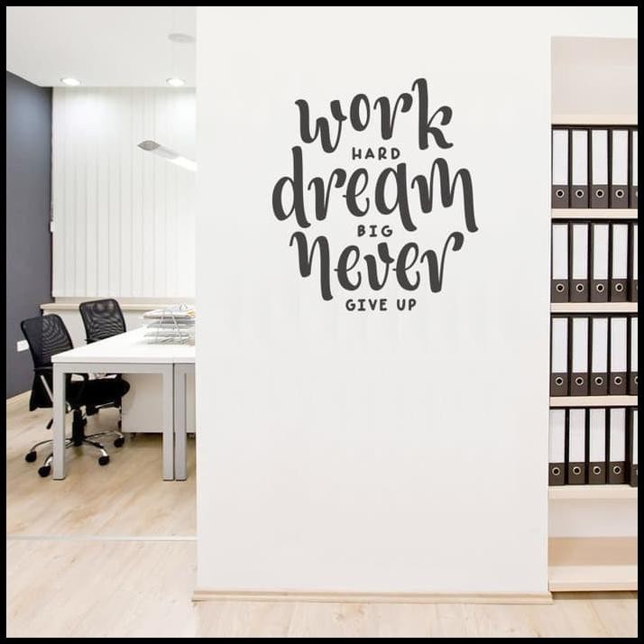 

TERMURAH CUTTING STICKER QUOTE WORK HARD STIKER KANTOR CAFE RUMAH KAMAR TOKO !!!!
