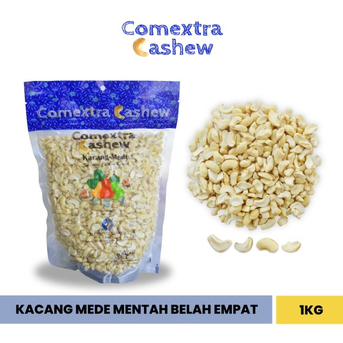 

Ready Kacang Mede Mentah 1 Kg Belah Empat - Cashew Mete Mente