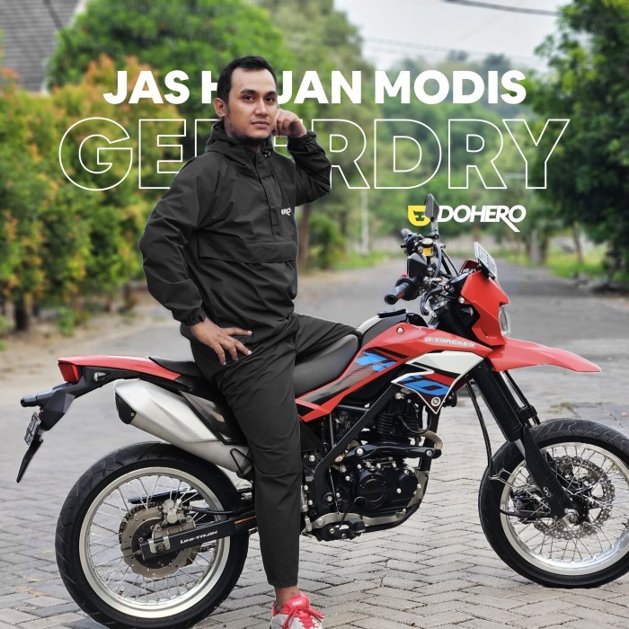 BAYAR DITEMPAT Jas Hujan Pria Wanita Modis Mantel Raincoat Original - Dohero Geberdry - Navy, L - XL