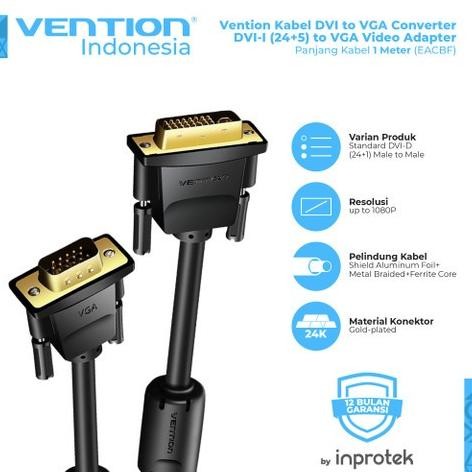 

Diskon! Murah Vention EAC VGA DVI Male Converter Male Kabel DVI 24+5