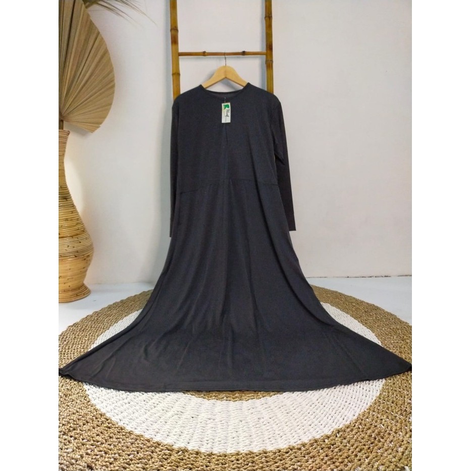 Gamis GAMIS JERSEY POLOS GAMIS SYARI BAJU MUSLIM WANITA - Hitam, M putih terbaru mewah elegan kekini
