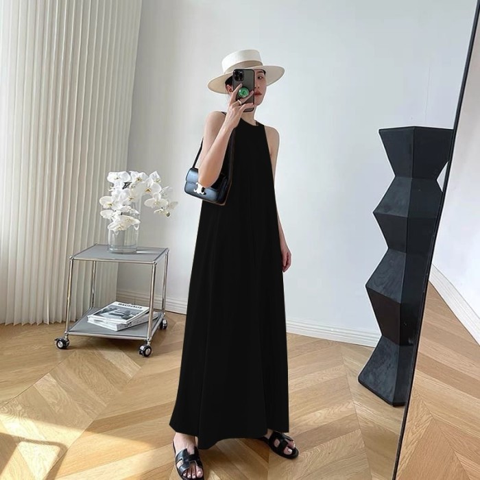 Gamis gamis inner,pakaian wanita,dres wanita bahan twiscone - Hitam, S terbaru putih premium mewah e