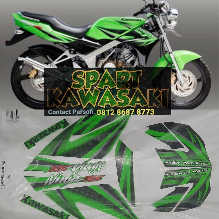 Stiker striker setiker striping emblem Ninja SS Hijau 2012 Original