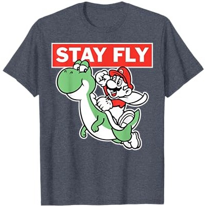 Kaos Poster Super Mario Yoshi Ride Bold Stay Fly |HjuQFbjv|