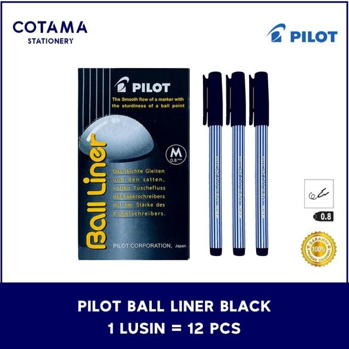 

NEW Pulpen Pilot Balliner / Bolpoin Ball Liner 0.8 mm - 1 lusin isi 12 pcs