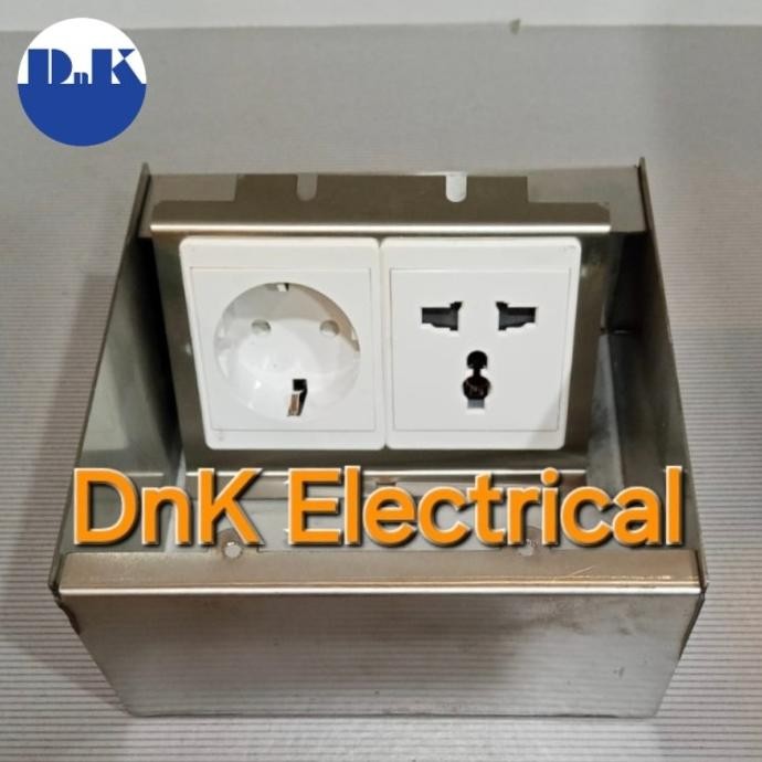 Stopkontak / Stop Kontak Lantai Merk VNB  Type VNB 200 ( Frame+Socket Shuko+Socket Universal )