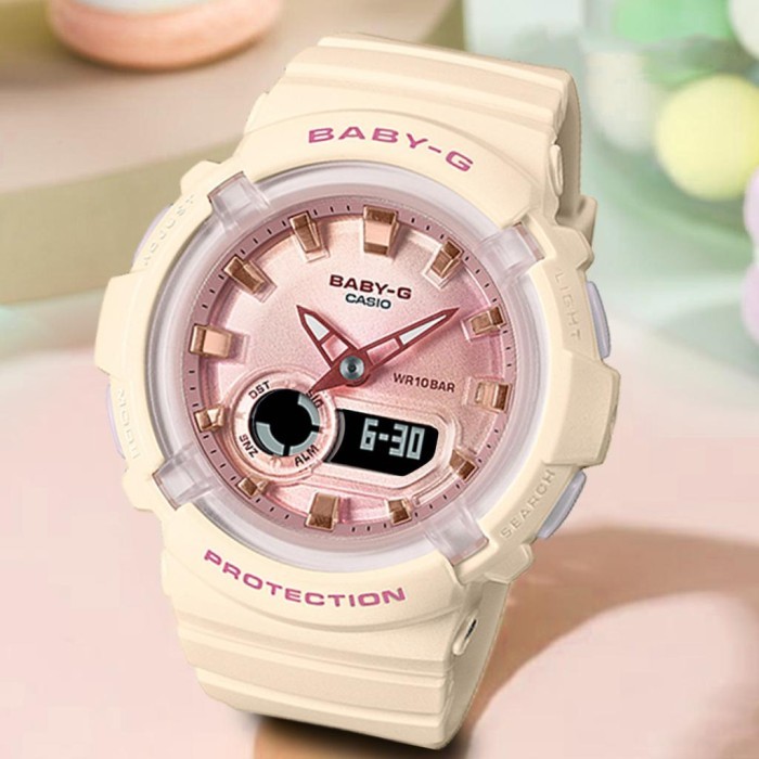 TERMURAH Ready Jam Tangan Baby-G Shock Jam tangan digital wanita & anak digital - Cream