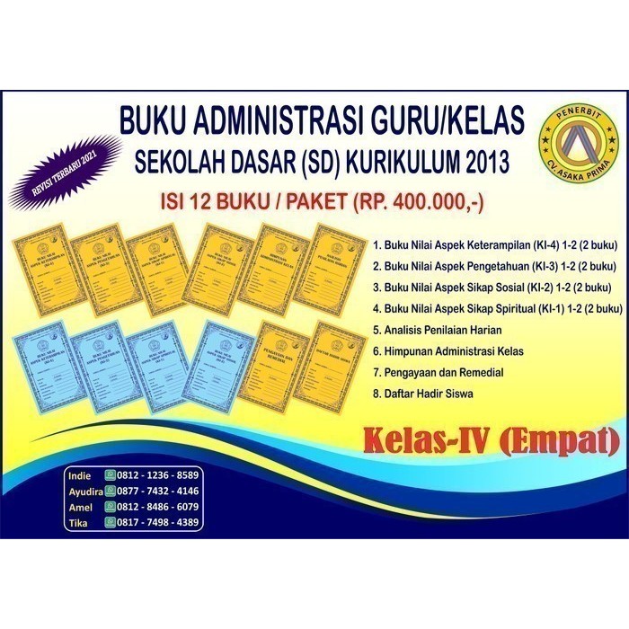Murah Buku Administrasi guru&kelas / Administrasi Kelas 4 Revisi K13