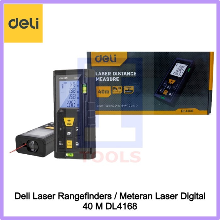 

Deli Laser Rangefinders / Meteran Laser Digital 40M/100M