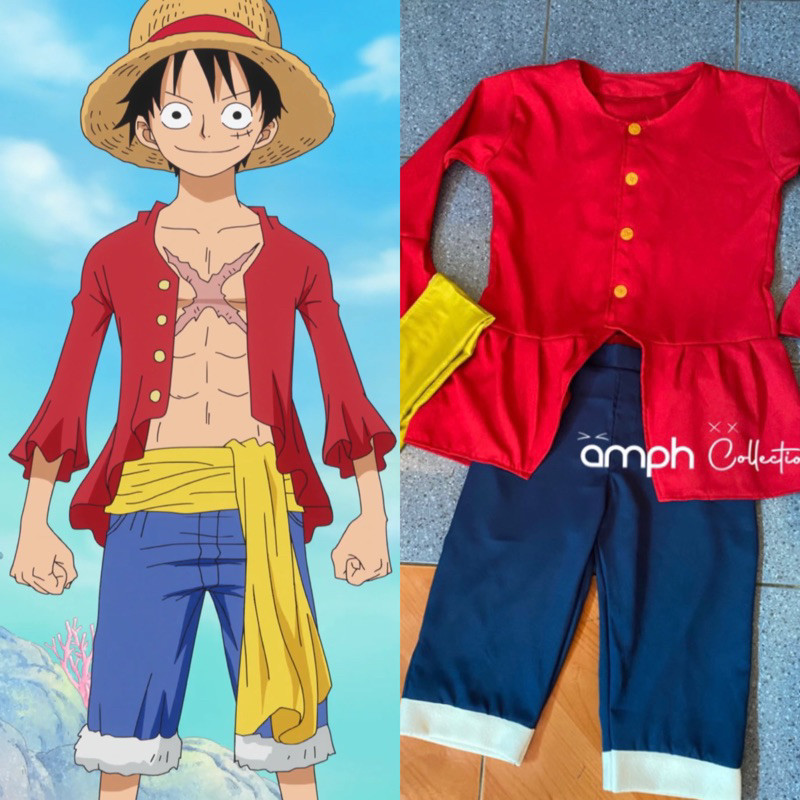 Costum Luffy - One Piece Anime / Cosplay / Cosplay Anime / Cosplay Anime Full Set Costume / Costume