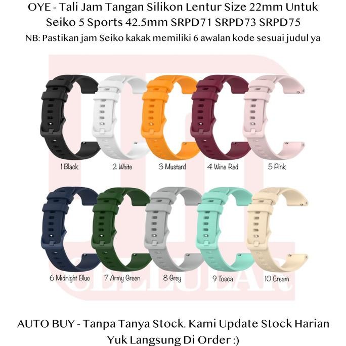 BEBAS ONGKIR - OYE 22mm Strap Seiko 5 Sports 42.5mm SRPD71 SRPD73 SRPD75 - Tali Jam