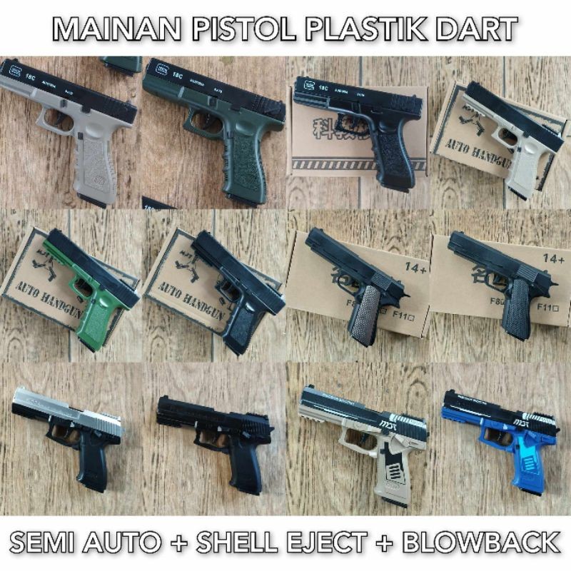 Dart Mainan Pistol Plastik Dart Blaster Otomatis M1911/USP/G18C/DE
