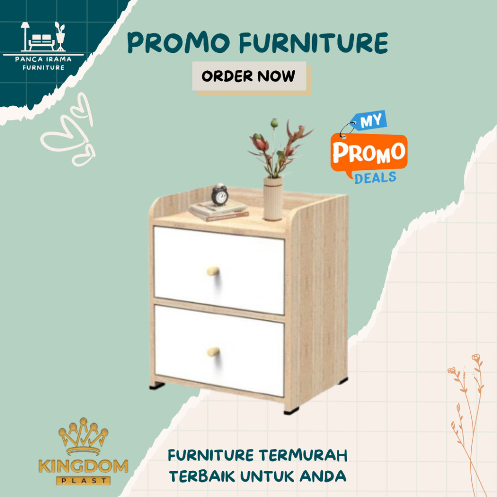 Meja Lipat, Portabel KINGDOM MEJA NAKAS / RAK MINIMALIS / RAK SAMPING KASUR / KABINET LACI SERBAGUNA
