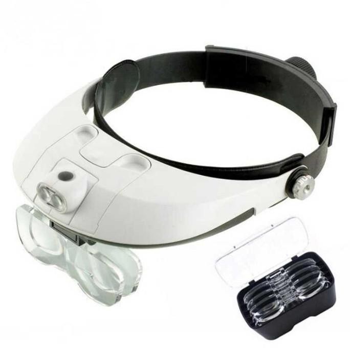 

NEW Kacamata Pembesar Dual LED Headband Magnifier 5 Lens 6x - MG81001-G