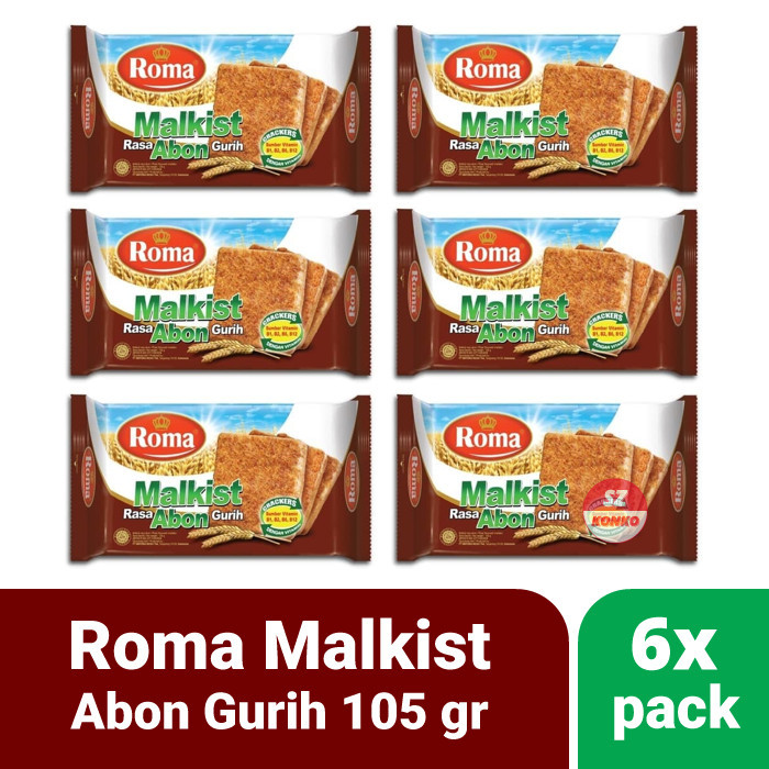 

BIG SALE Six Pack - 6x Biskuit Roma Malkist Abon Gurih 135 gr - Paket Hemat