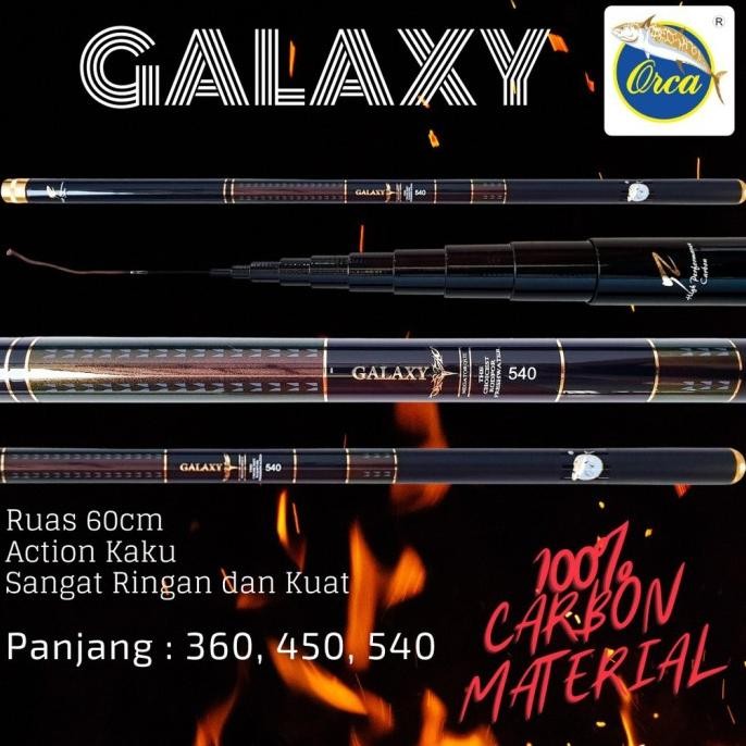 BEBAS ONGKIR - joran Tegek Orca Galaxy 540 Light Rod Pole
