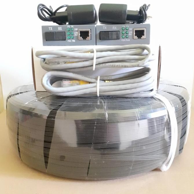 TERBARU - PAKET KABEL FIBER OPTIK PRECON 300M DAN SEPASANG NETLINK HTB 3100 AB