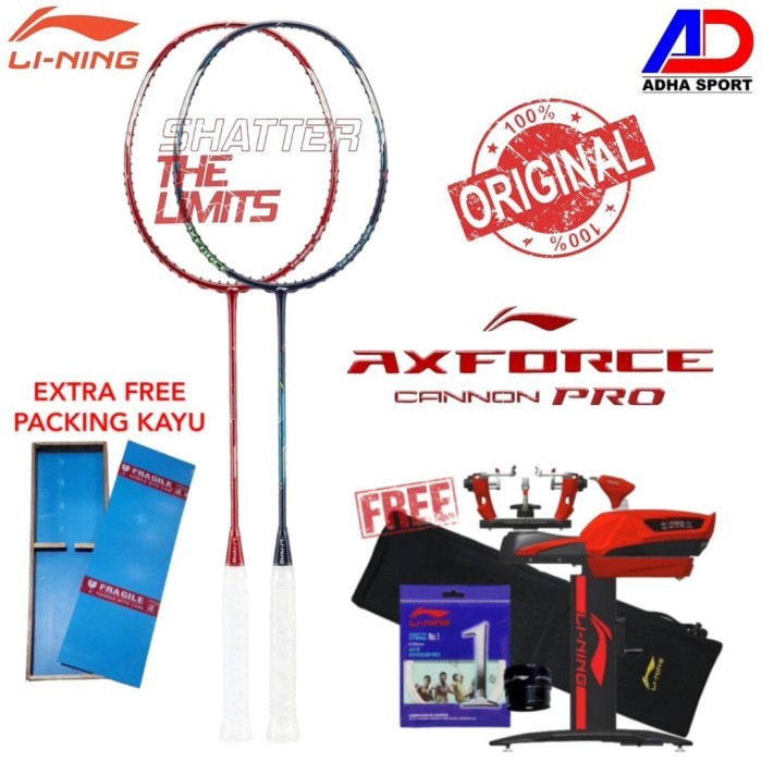 Raket Badminton Lining Axforce Cannon Pro 4U 5U Raket Badminton Bulutangkis Original