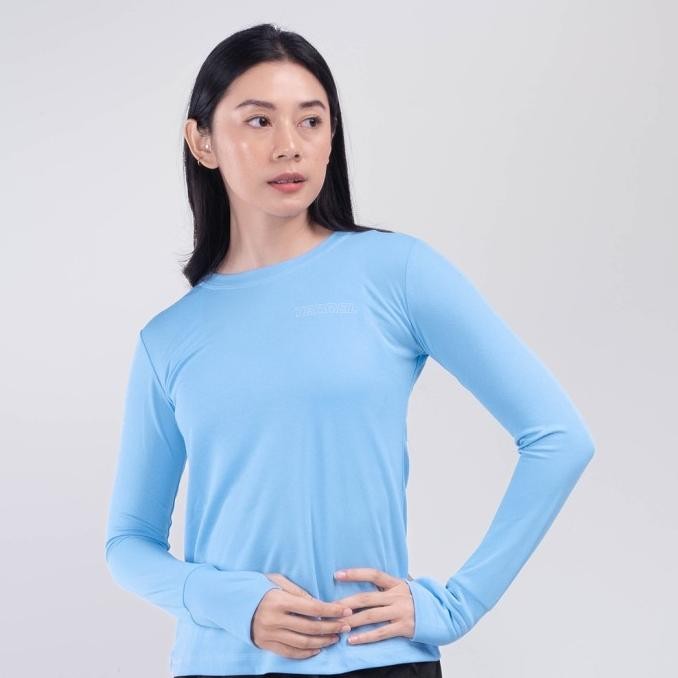 

BLUE- TERREL SPORTSWEAR BASIC LONG SLEEVE SKY BLUE WOMEN