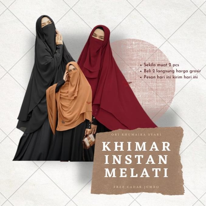 KHIMAR CERUTI SYARI MELATI ORI KHUMAIRA FREE CADAR KOKO