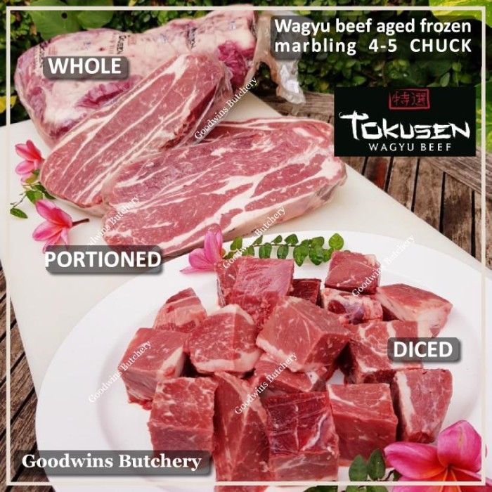 

Beef Chuck Wagyu Tokusen Marbling 5 Aged Portioned & Whole Cut (Utuh) Terbaru 100 % Original