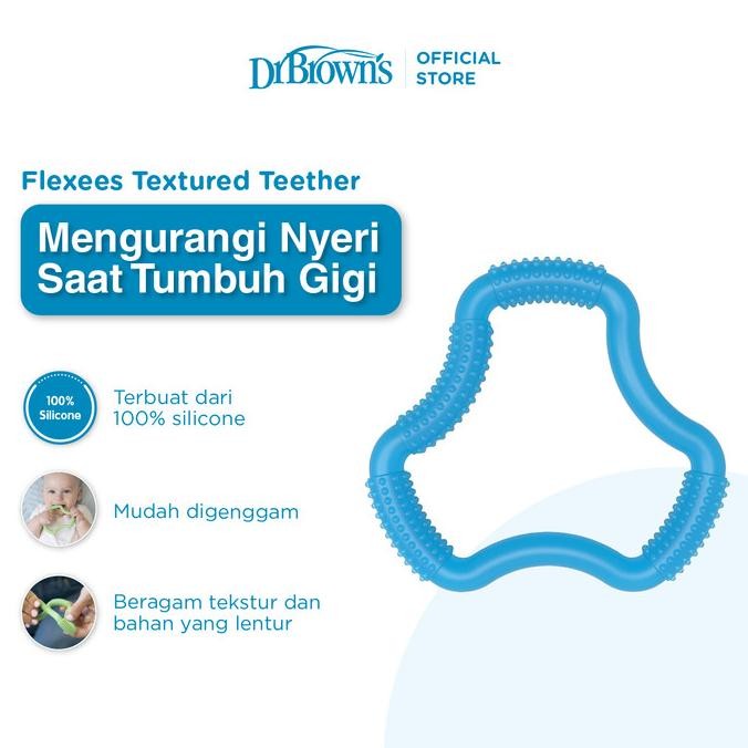

BLUE- DR.BROWN'S A-SHAPED TEETHER FLEXEES - PINK & BLUE