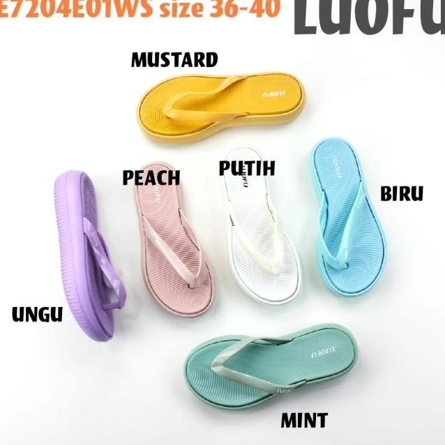 E7204E01Ws Luofu Jelly Sandal Karet Cewek Jepit Wanita