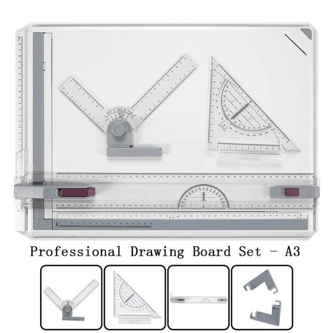 

Paket Drawing Board Profesional Technical Table Design Alat Gambar Set High Quality