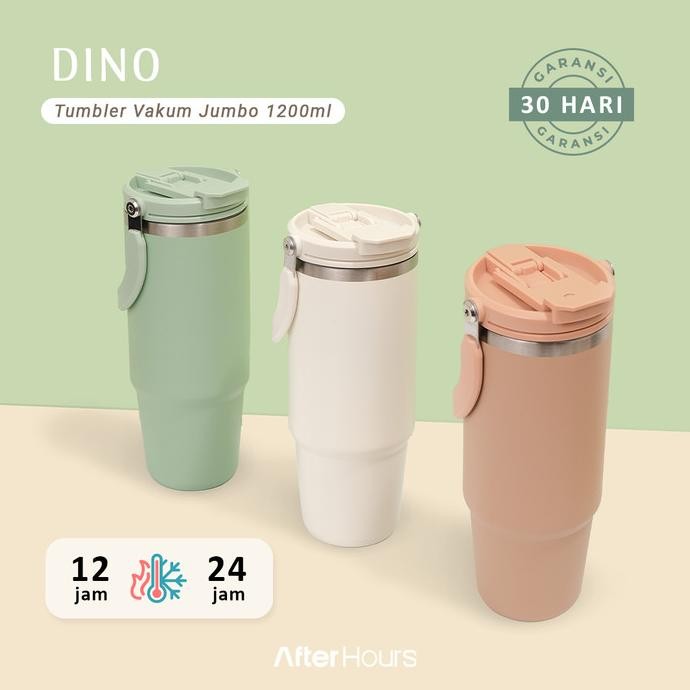 

new dino -tumbler vakum jumbo 1200ml ss 304 dengan handle tahan panas dingin termurah