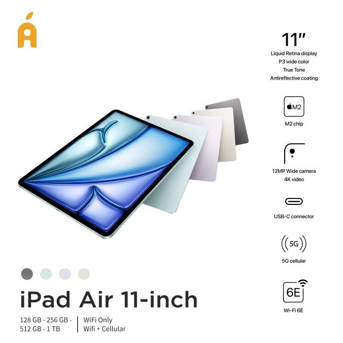 

BLUE- APPLE IPAD AIR 6 M2 2024 11" 13" 128GB 256GB 512GB 1TB BLUE PURPLE STARLIGHT SPACE GRAY