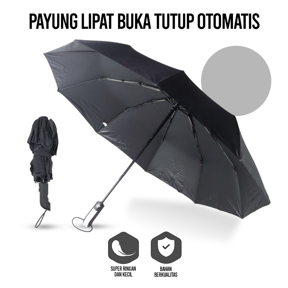 

- Payung Lipat Buka Tutup Otomatis Polos Windproof 10 Bone 1M - CJZ13 -