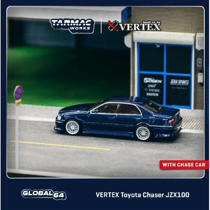 

BLUE- TARMAC T64G-007-BL VERTEX TOYOTA CHASER JZX100 BLUE METALLIC