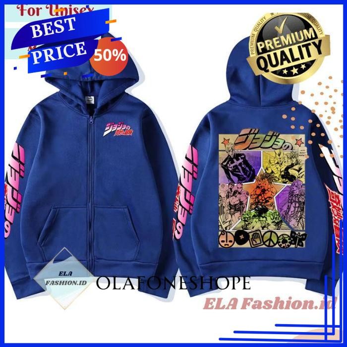 JAKET ANIME JOJO BIZARRE ANEH PETUALANGAN  JACKET JOJO BIZZARE ADVENTURE BY OLAFONESHOPE PRODUK TERB