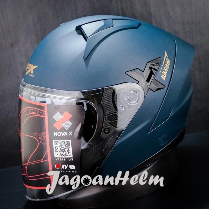 

BLUE- JPX HELM NOVA X V2 SOLID | DEEP BLUE DOFF | NOVA-X DOUBLE VISOR