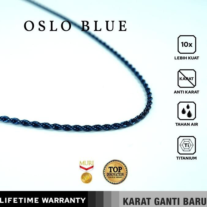 

BLUE- EMRYS NECKLACE OSLO BLUE REAL TITANIUM ANTI KARAT KALUNG TITANIUM PRIA WANITA