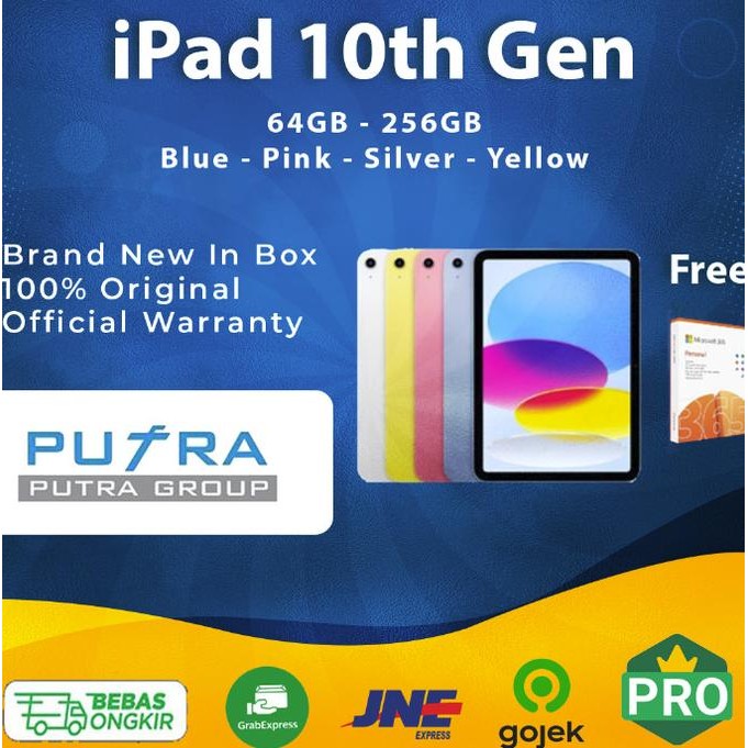 

BLUE- IPAD 10 2022 64GB 256GB 10TH GEN 10.9" BLUE YELLOW SILVER PINK - WIFI ONLY INTER,64GB BLUE