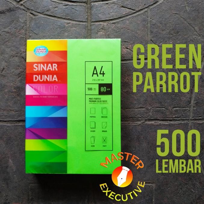 

Sale [Rim] Sinar Dunia Sidu Color Kertas A4 80 Warna Green Parrot It 230