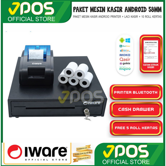 

BEBAS ONGKIR - Paket Mesin Kasir Android Thermal Bluetooth