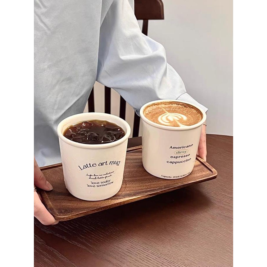 LATTE ART MUG/Gelas Kopi Estetik/Gelas Keramik Estetik/Aesthetic Glass GM