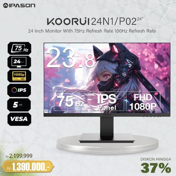 

BLUE- KOORUI MONITOR 23.8-INCH HD IPS DISPLAY 100HZ LOW BLUE 24N1/24N2/P02