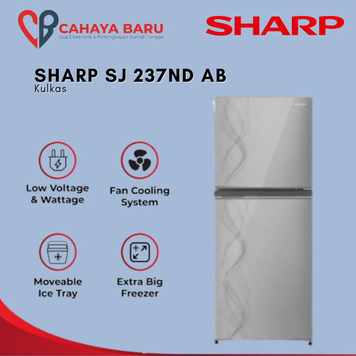 SHARP KULKAS 2 PINTU SJ 237ND AB